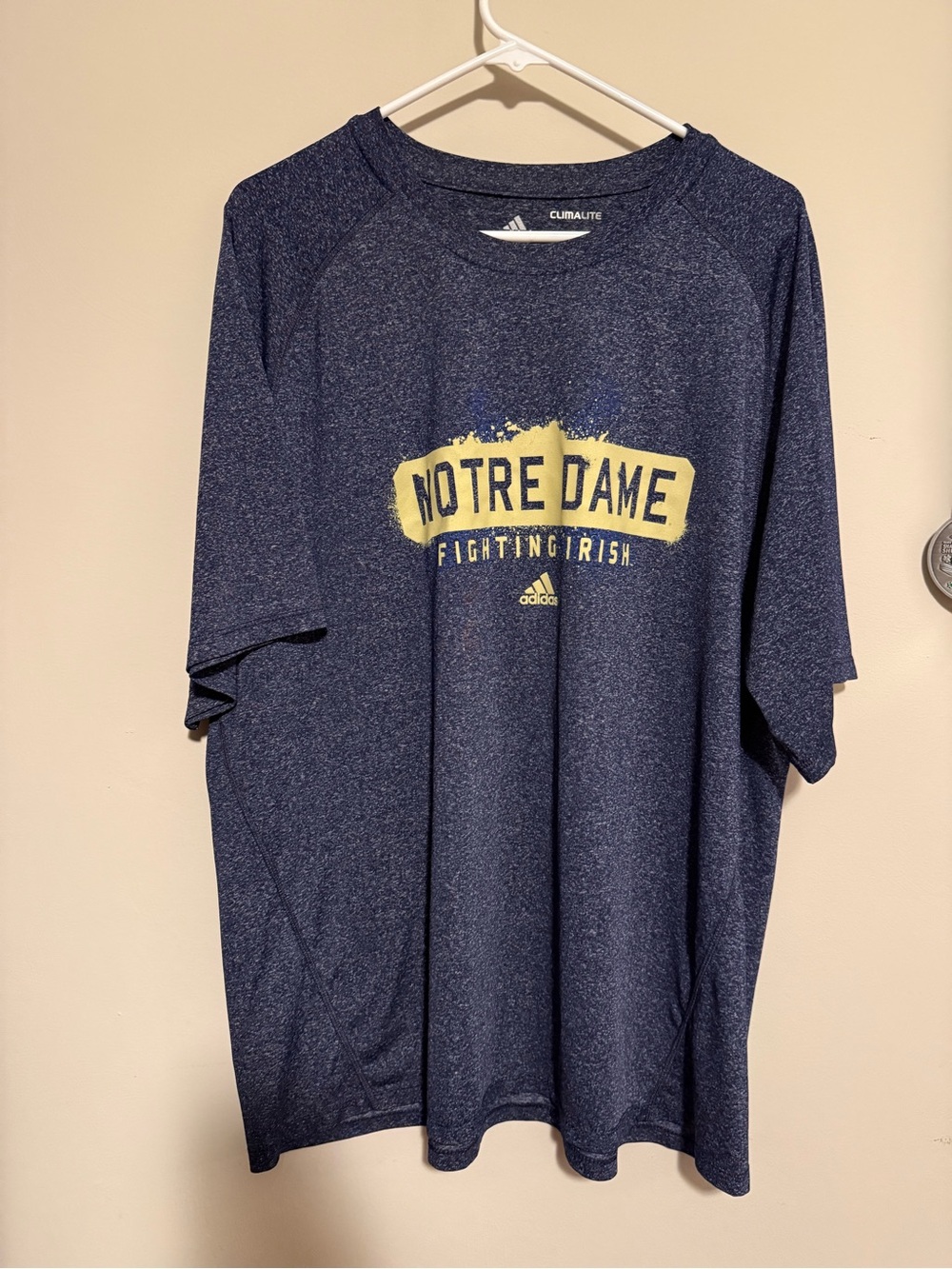 adidas Navy Climalite Athletic Tee with White Logos